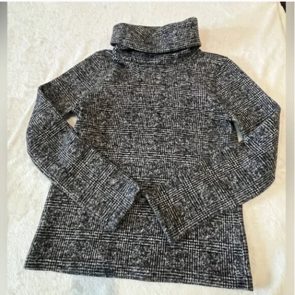 JCrew Mercantile Funnel Neck Long Sleeve Pullover In Glen Plaid H1549size‎ Small - Picture 1 of 8